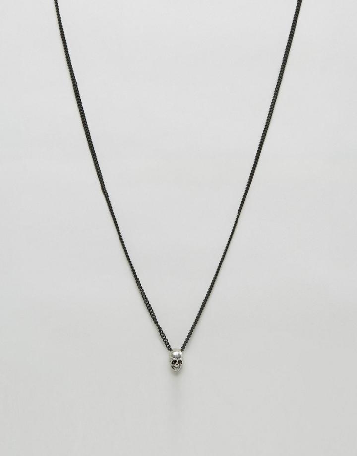 Icon Brand Skull Pendant Necklace In Black - Black