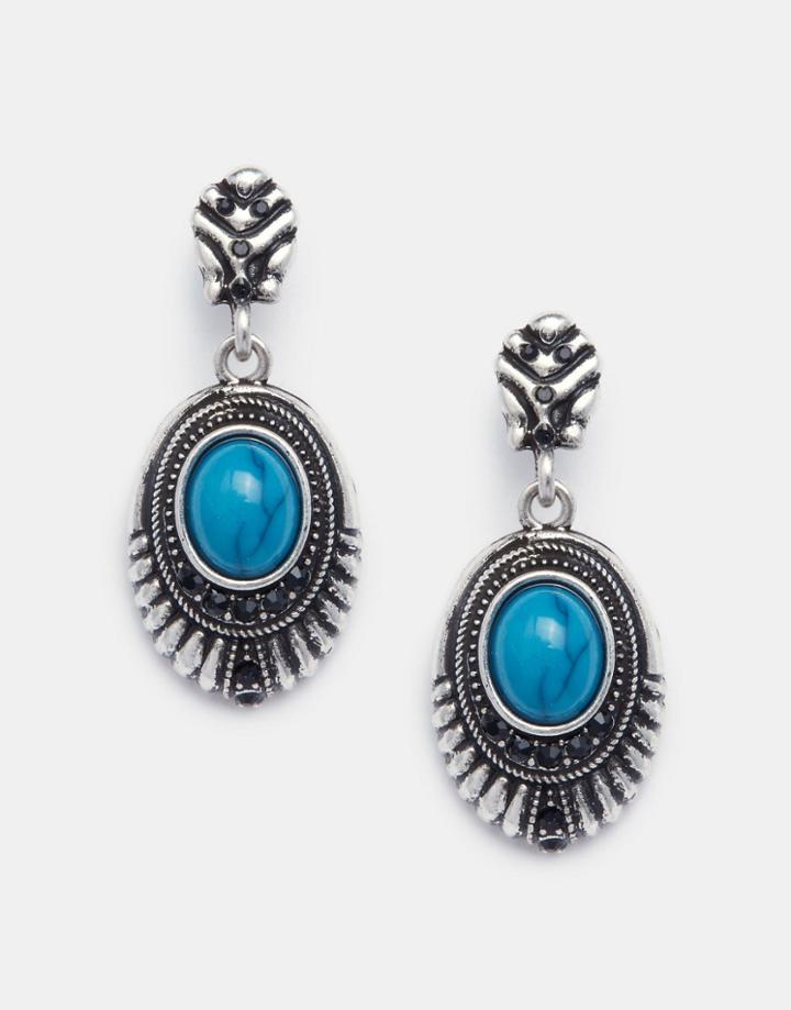 Nylon Drop Earrings - Silver