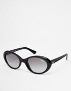 Vogue Oversized Round Sunglasses - Black
