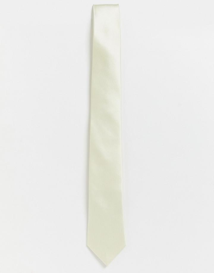 Gianni Feraud Plain Satin Tie - White