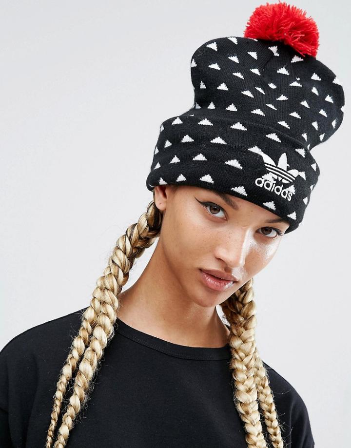 Adidas Originals X Pharrell Williams Printed Beanie With Pom Pom - Mul