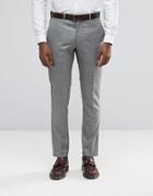 Asos Slim Suit Pants In Gray 100% Wool - Gray