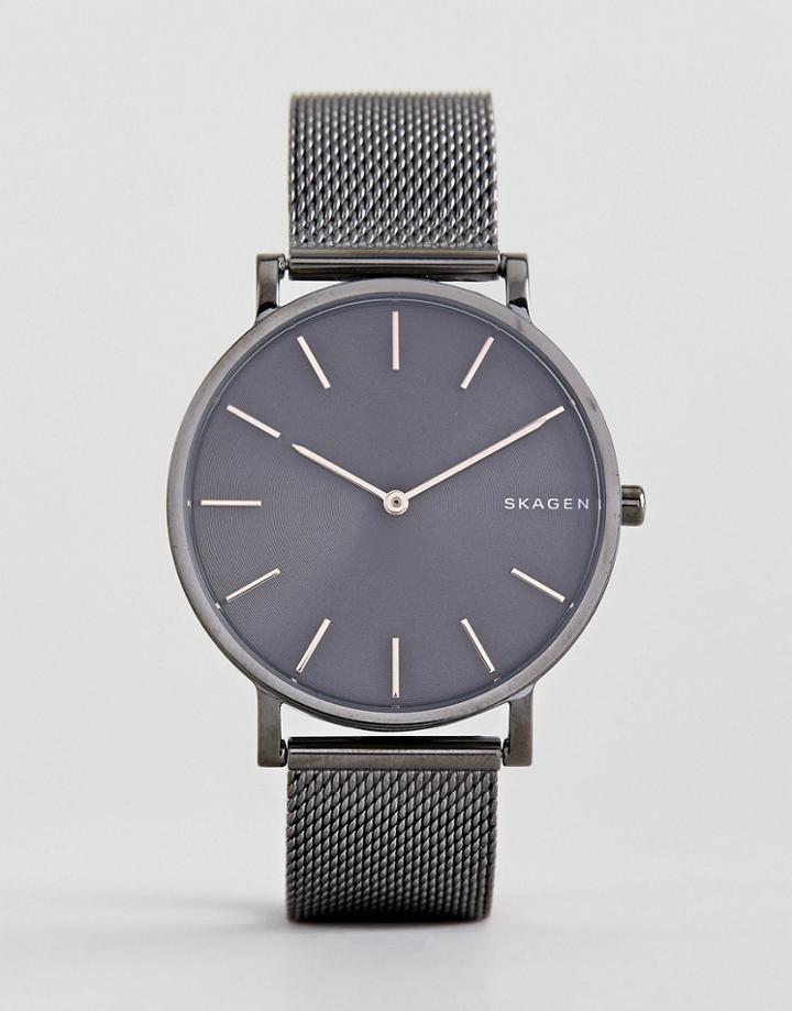 Skagen Skw6445 Hagen Slim Mesh Watch In Gunmetal 38mm - Silver