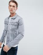 Asos Denim Jacket In Skinny Fit With Gray Wash - Gray