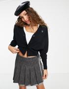 Fred Perry V-neck Cardigan In Black