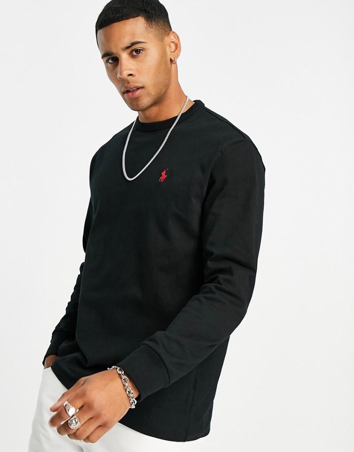 Polo Ralph Lauren Oversized Long Sleeve T-shirt In Black