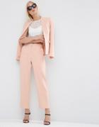 Asos Textured Slim Pant - Pink Neutral