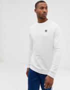 Adidas Originals Sweatshirt With Embroidered Small Logo White - White