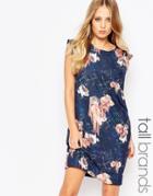 Y.a.s Tall Rose Print Shift Dress - Multi