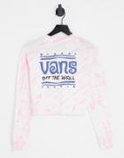Vans Crop Long Sleeve T-shirt With Back Print In Washed Pink