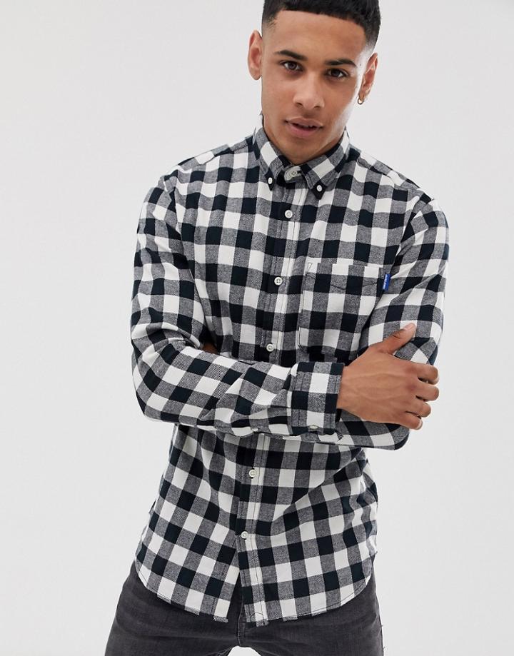 Jack & Jones Originals Checked Shirt In Black & White