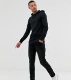 Asos Design Tall Longline Muscle Hoodie In Black