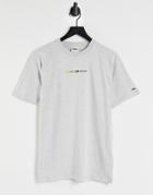 Tommy Jeans Multicolor Linear Logo T-shirt In Light Gray Heather-grey