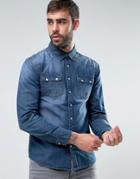 Dead Vintage Denim Western Shirt - Blue