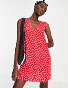 & Other Stories Mini Dress In Red Floral Print