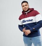 Ellesse Plus 1/4 Zip Hoodie With Large Logo In Red - Red