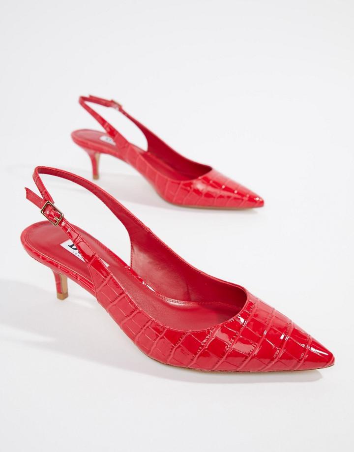 Dune Casanna Kitten Sling Back Heels - Red