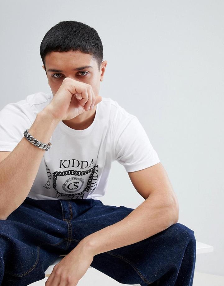 Kidda By Christopher Shannon Chain T-shirt In White - White