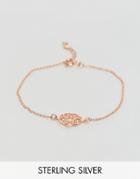 Asos Rose Gold Plated Sterling Silver Cut Out Disc Bracelet - Copper