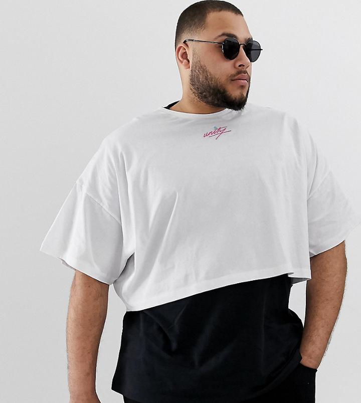 Asos Design X Glaad & Plus Cropped T-shirt With Embroidery-white