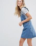 Chorus Frill Side Denim Dugaree Dress - Blue