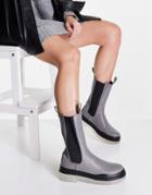 Public Desire Wynter Translucent Sole Boots In Gray