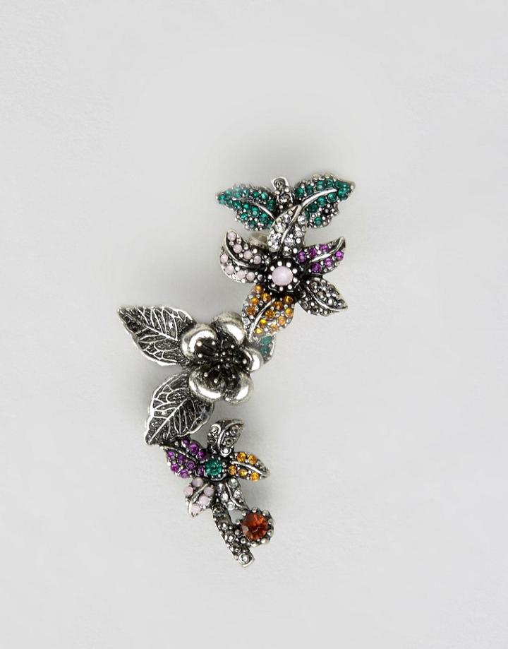 Asos Iris Flower Ear Cuff - Multi