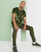 Asos Design Super Skinny Jeans In Khaki - Green