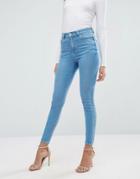 Asos Ridley Skinny Jeans In Iris Bright Pretty Wash - Blue