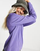 Weekday Alanis Organic Cotton Long Sleeve T-shirt In Purple
