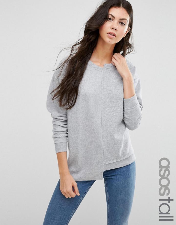 Asos Tall Sweatshirt With Frankenstein Panels - Gray