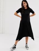 New Look Smock Tunic Midi Dress In Black - Black