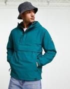 Pull & Bear Overhead Padded Jacket In Teal-blues