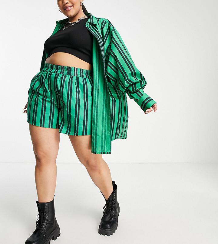 Collusion Plus Exclusive Color Block Shorts - Part Of A Set-multi