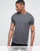 Asos Tall T-shirt With Crew Neck In Charcoal - Gray