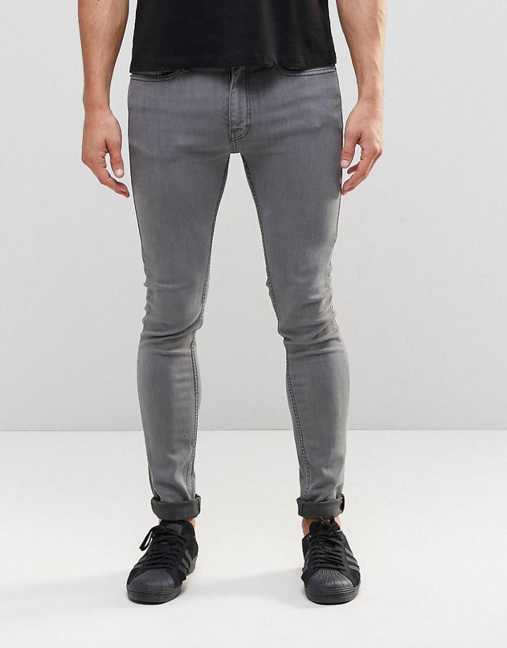 Ldn Dnm Stretch Skinny Jean Mid Grey Wash - Gray