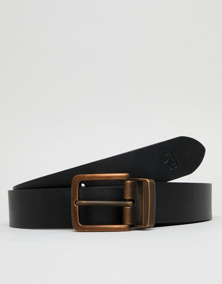Original Penguin Vegan Reversible Belt - Black