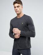 Lyle & Scott Long Sleeve Top Regular Fit Eagle Logo In Charcoal Marl -