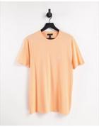 New Look Peace Sign Embroidered T-shirt In Coral-orange