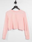 Cotton: On Active Long Sleeve Top With Cross Back In Pink