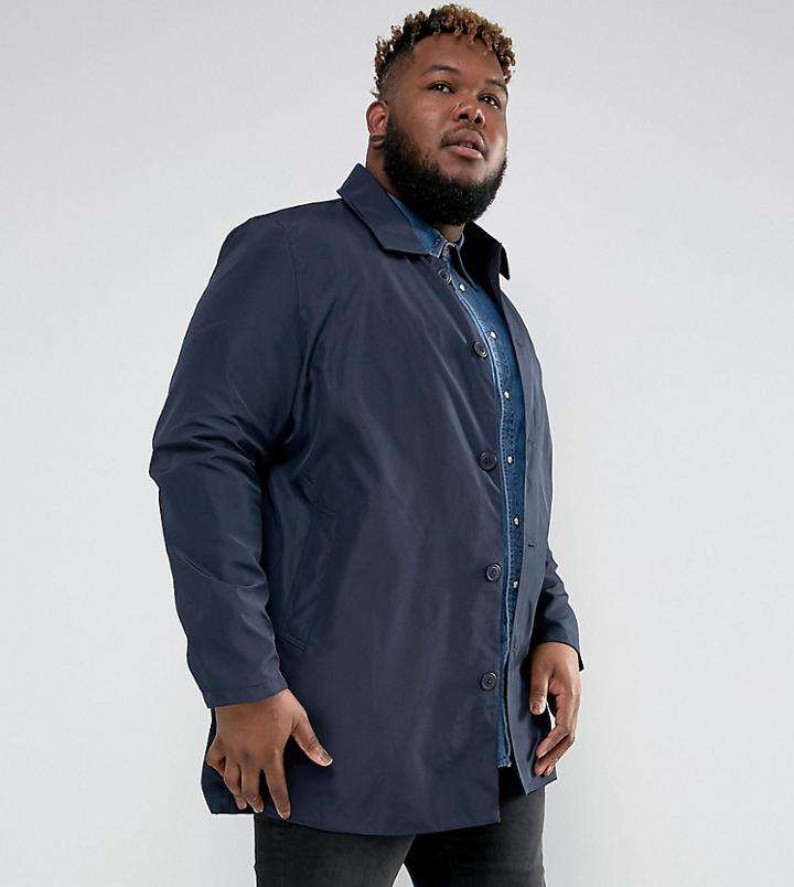 Duke Plus Trench Coat In Navy - Navy