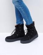 Asos Alarna Lace Up Snow Boots - Black