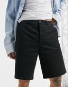 Asos Design Relaxed Skater Chino Shorts In Black