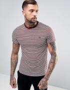 Fred Perry Fine Stripe T-shirt In Red - Red