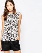 Brave Soul Sleeveless Leopard Print Shirt - Multi