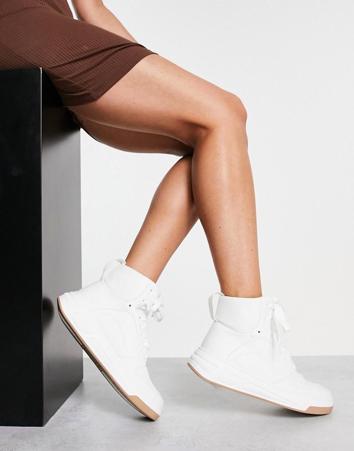 Asos Design Delta Skater High Sneakers In White