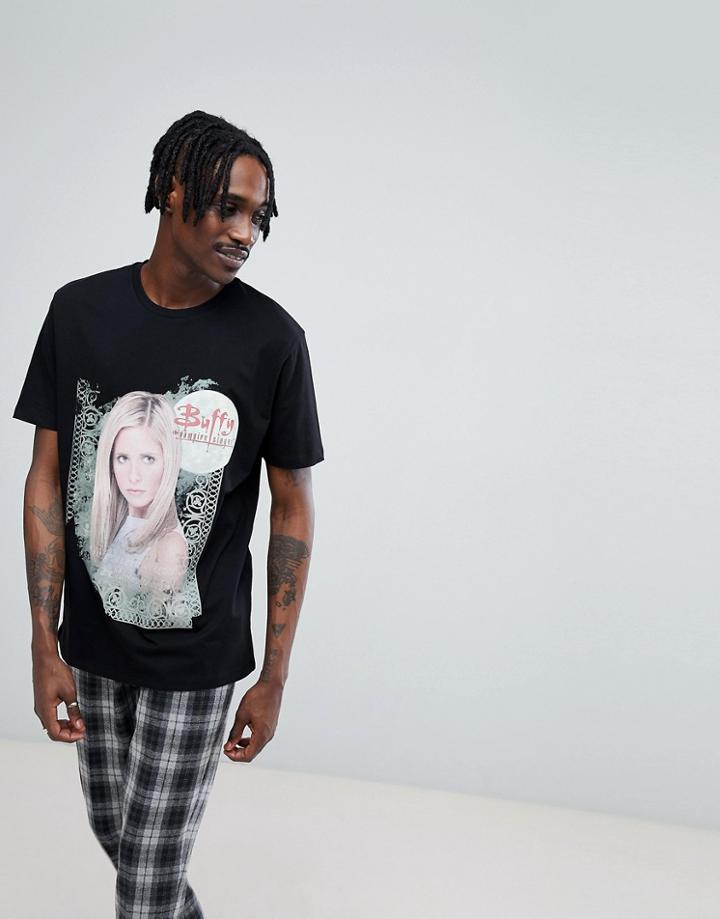 Asos Buffy The Vampire Slayer Relaxed T-shirt - Black
