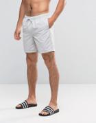 Asos Swim Shorts In Pale Gray Mid Length - Gray