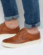 Base London Costello Oxford Brogue Shoes - Tan
