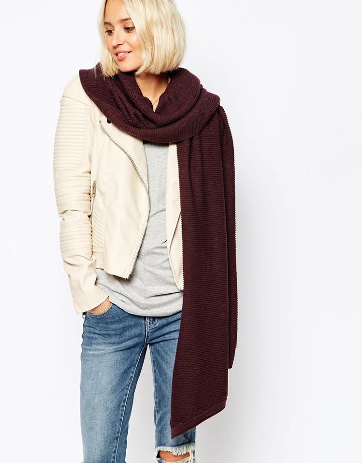 Pieces Ribbed Oversized Blanket Scarf - Fudge